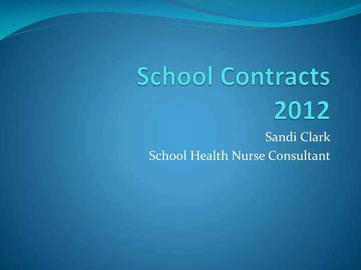 school contracts 2012