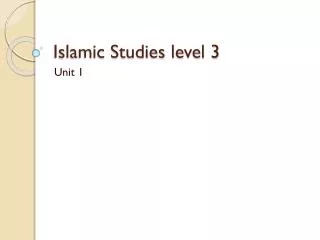 Islamic Studies level 3