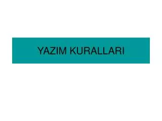 yazim kurallari