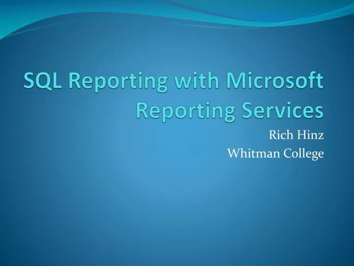 sql reporting with microsoft reporting services