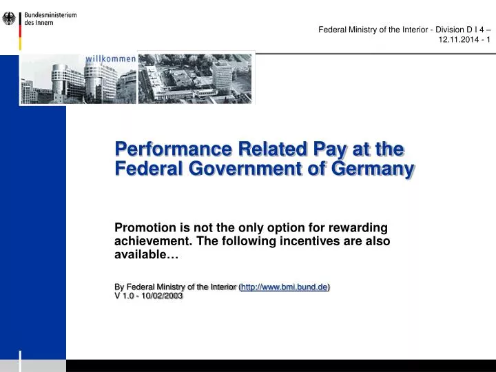 performance related pay at the federal government of germany