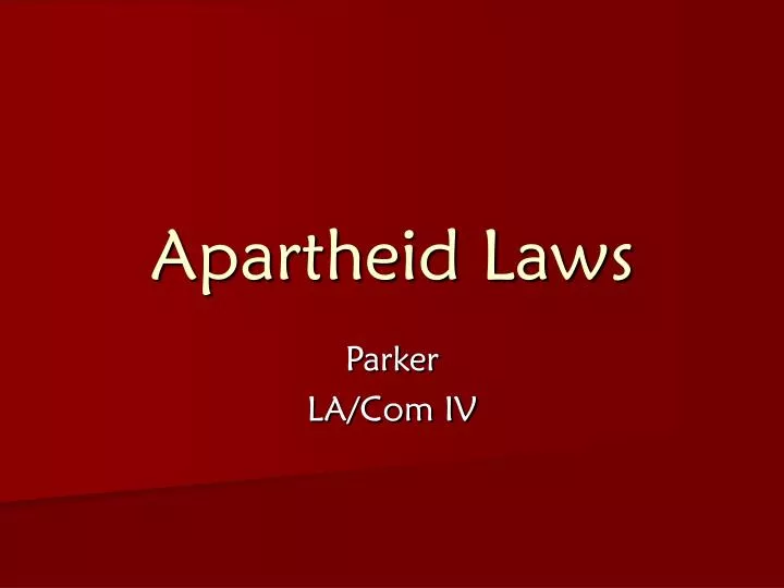 apartheid laws
