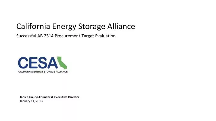 california energy storage alliance