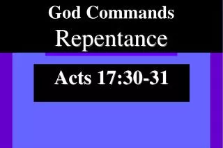 God Commands Repentance