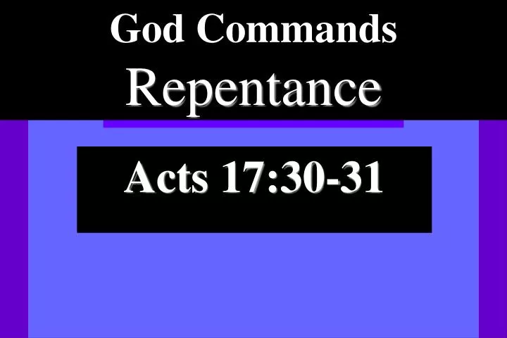 god commands repentance