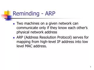 Reminding - ARP