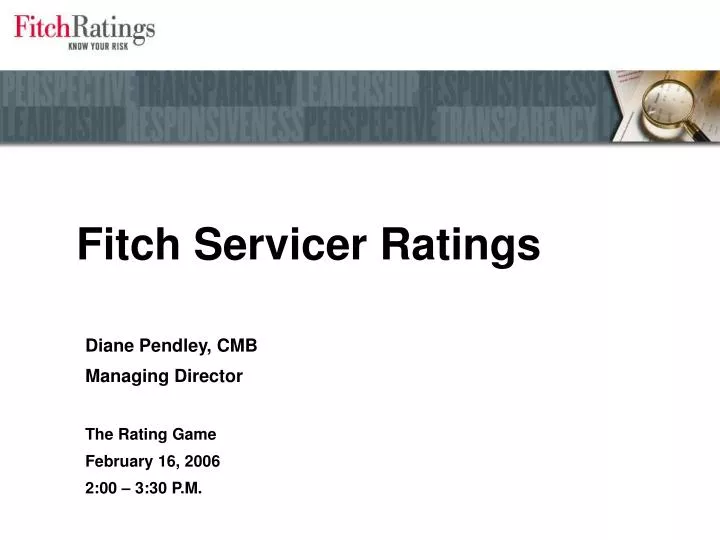 fitch servicer ratings