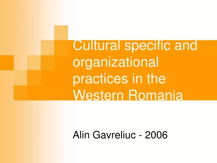 cultural specific and organizational practices in the western romania