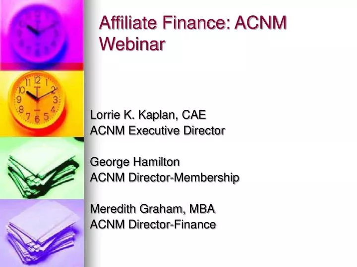 affiliate finance acnm webinar