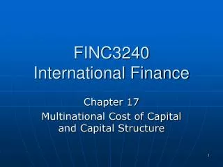 FINC3240 International Finance