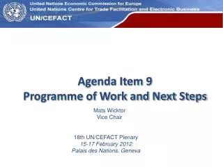 Agenda Item 9 Programme of Work and Next Steps