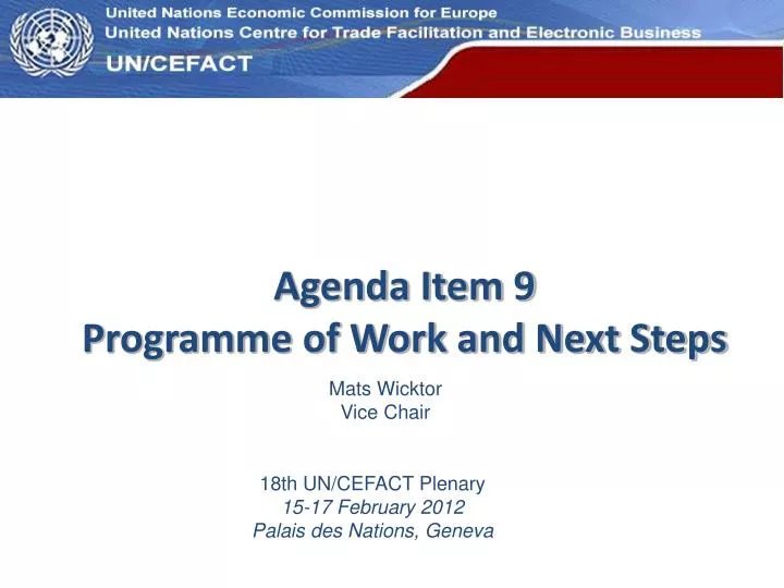 agenda item 9 programme of work and next steps