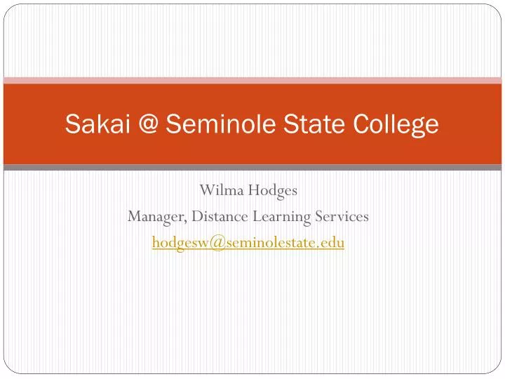 sakai @ seminole state college