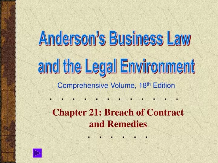 chapter 21 breach of contract and remedies