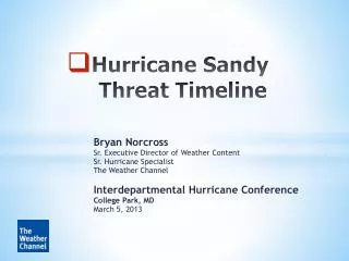 Hurricane Sandy Threat Timeline