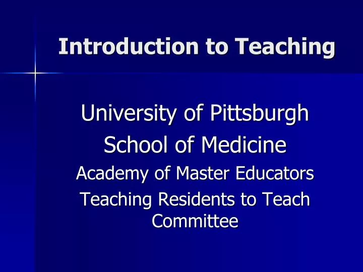 introduction to teaching