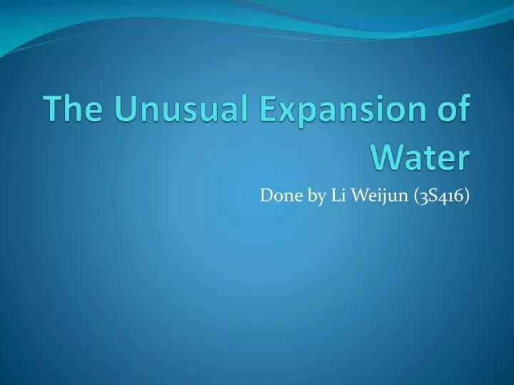 the unusual expansion of water