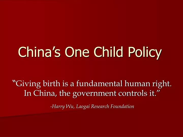 china s one child policy