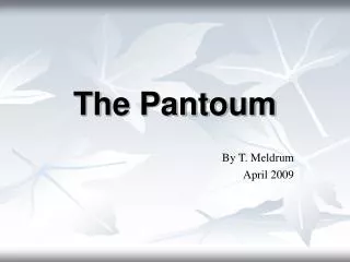 The Pantoum