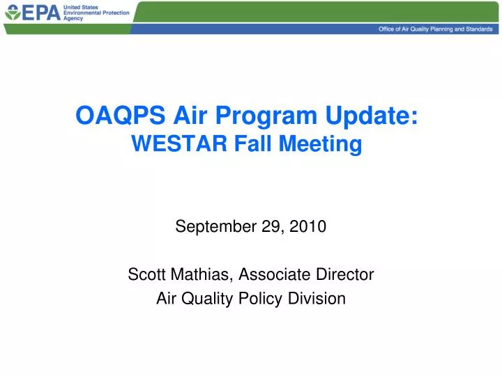 oaqps air program update westar fall meeting