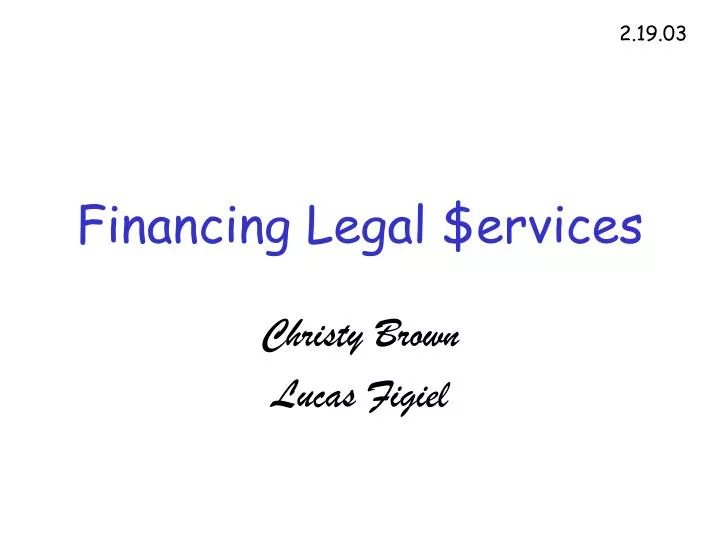 financing legal ervices