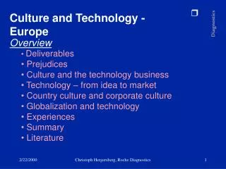 Culture and Technology - Europe Overview