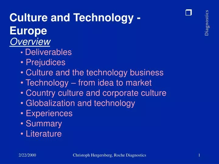 culture and technology europe overview