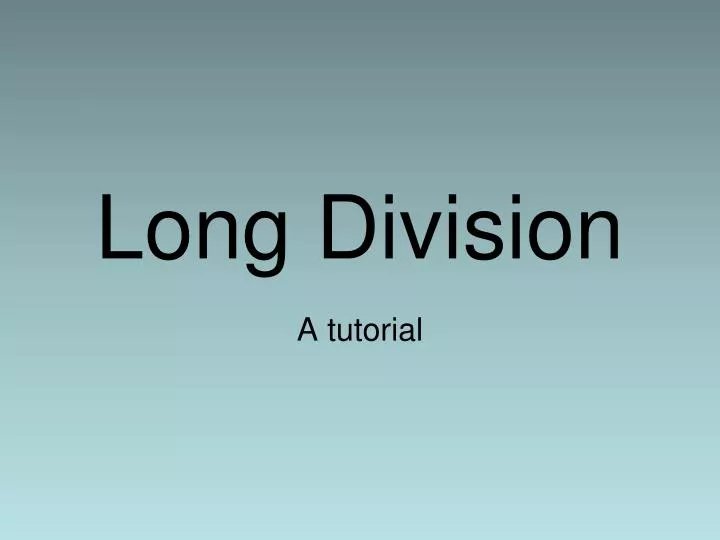 long division