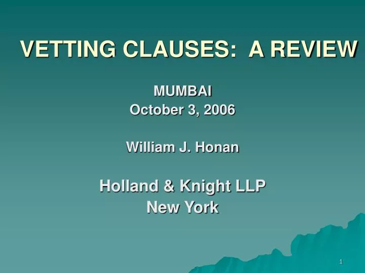 vetting clauses a review