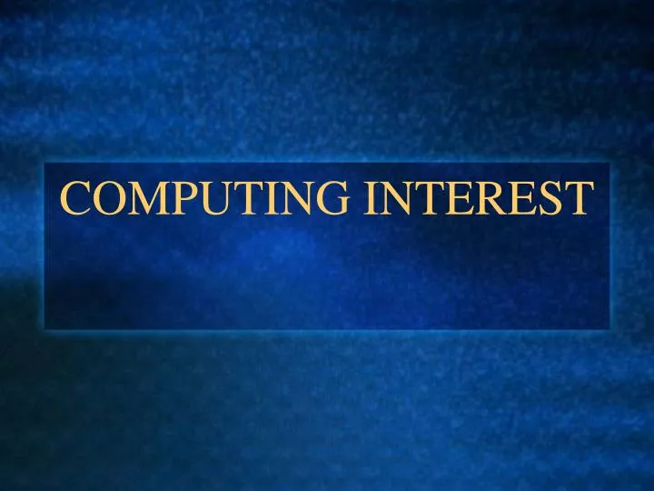 computing interest