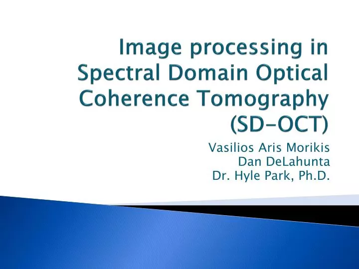 image processing in spectral domain optical coherence tomography sd oct