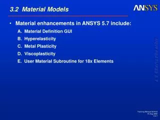 3.2 Material Models
