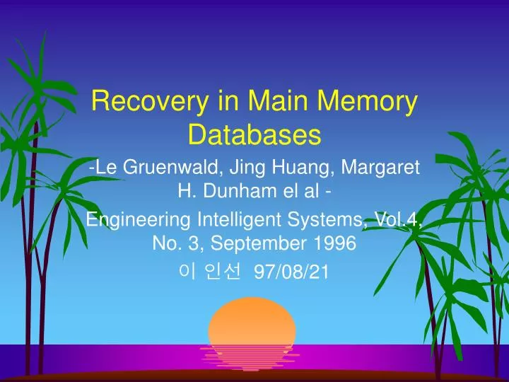 recovery in main memory databases