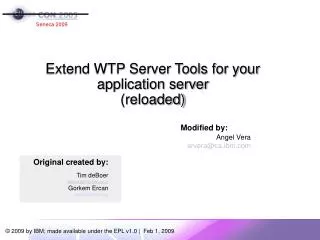 Extend WTP Server Tools for your application server (reloaded)