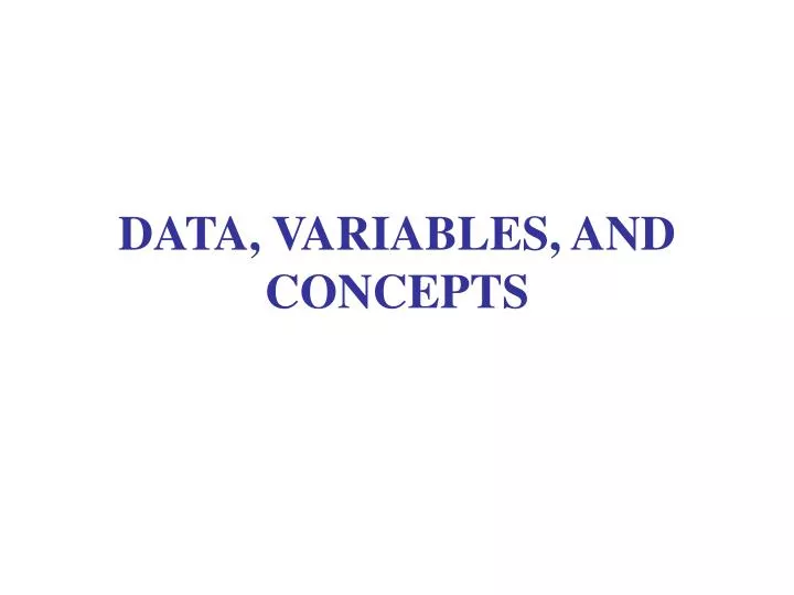 data variables and concepts