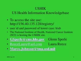 USHIK US Health Information Knowledgebase
