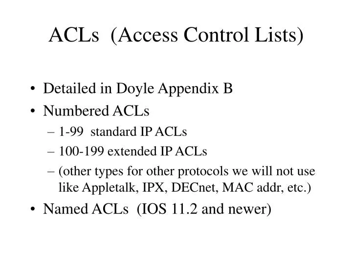 acls access control lists