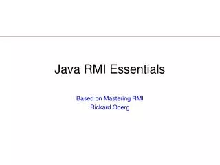 Java RMI Essentials