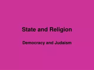 State and Religion