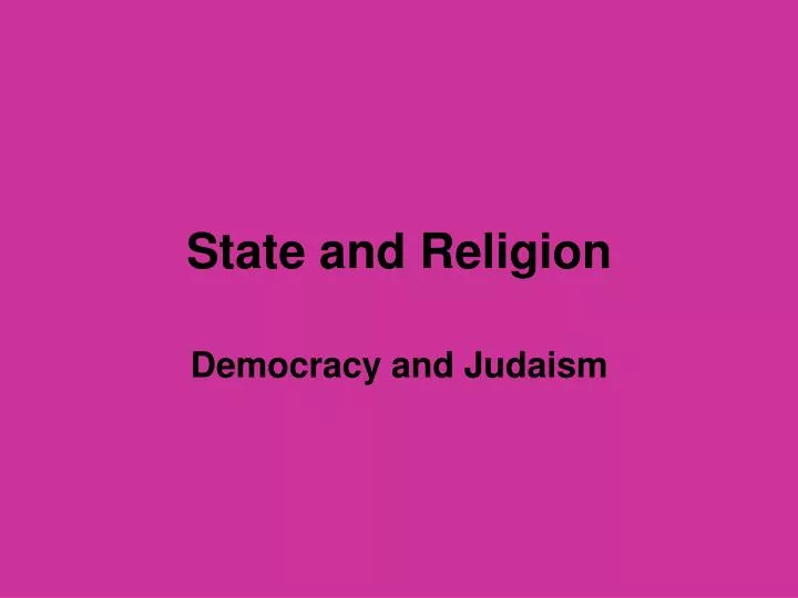 state and religion