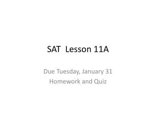 SAT Lesson 11A