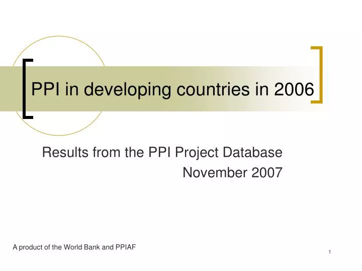 ppi in developing countries in 2006