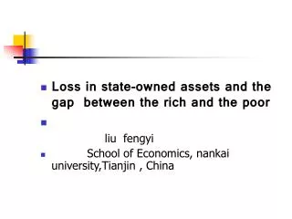 Loss in state-owned assets and the gap between the rich and the poor