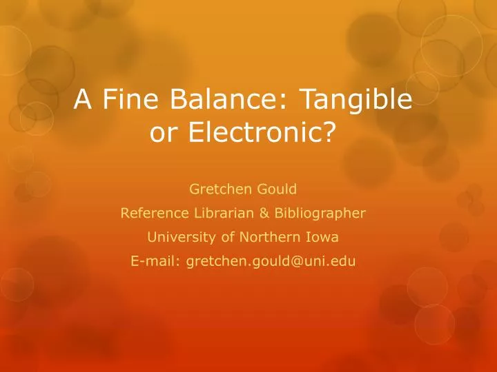 a fine balance tangible or electronic