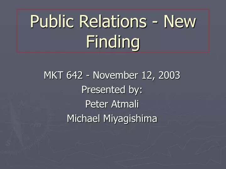public relations new finding