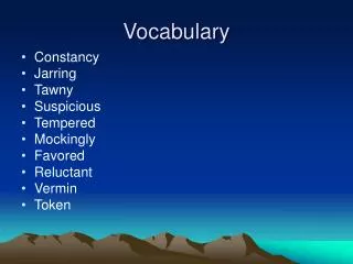 Vocabulary