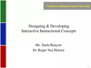 Designing &amp; Developing Interactive Instructional Concepts