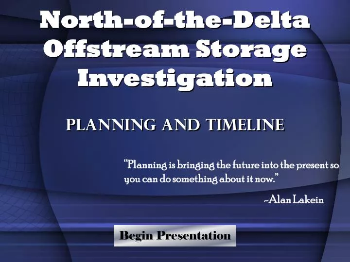north of the delta offstream storage investigation