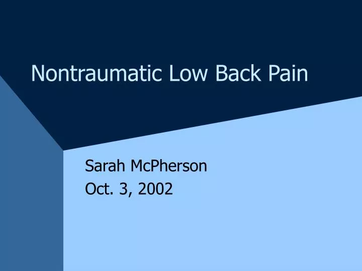 nontraumatic low back pain