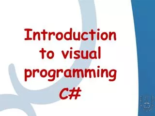 Introduction to visual programming C#